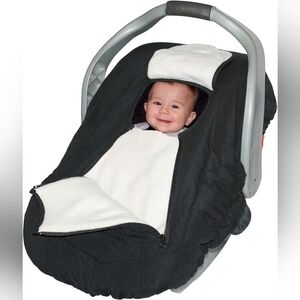 Cozy Black and White Infant Car Seat Cover